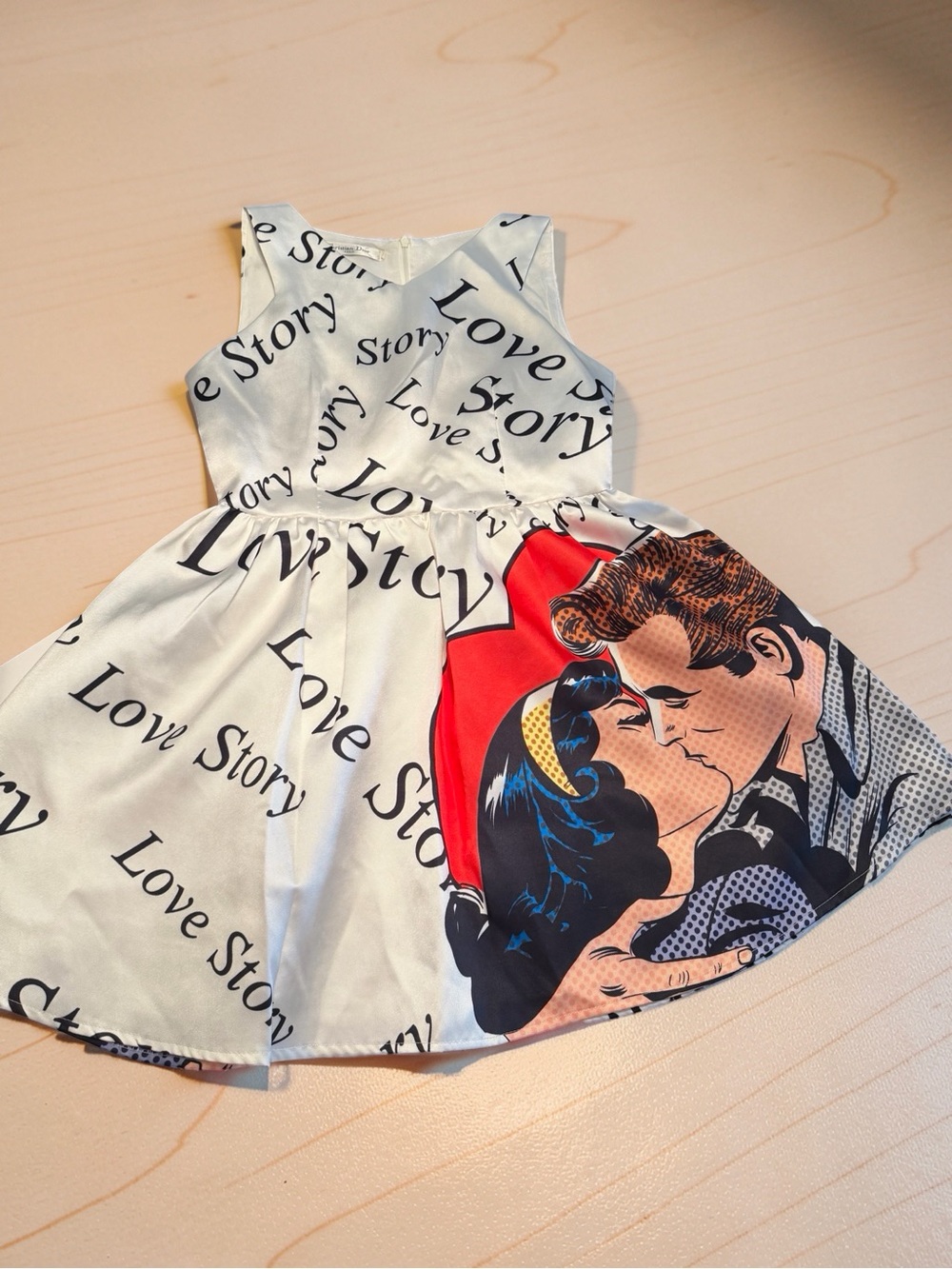 One-of-a-Kind Pop Art Love Story Dress | Sleeveless Statement Mini Dress